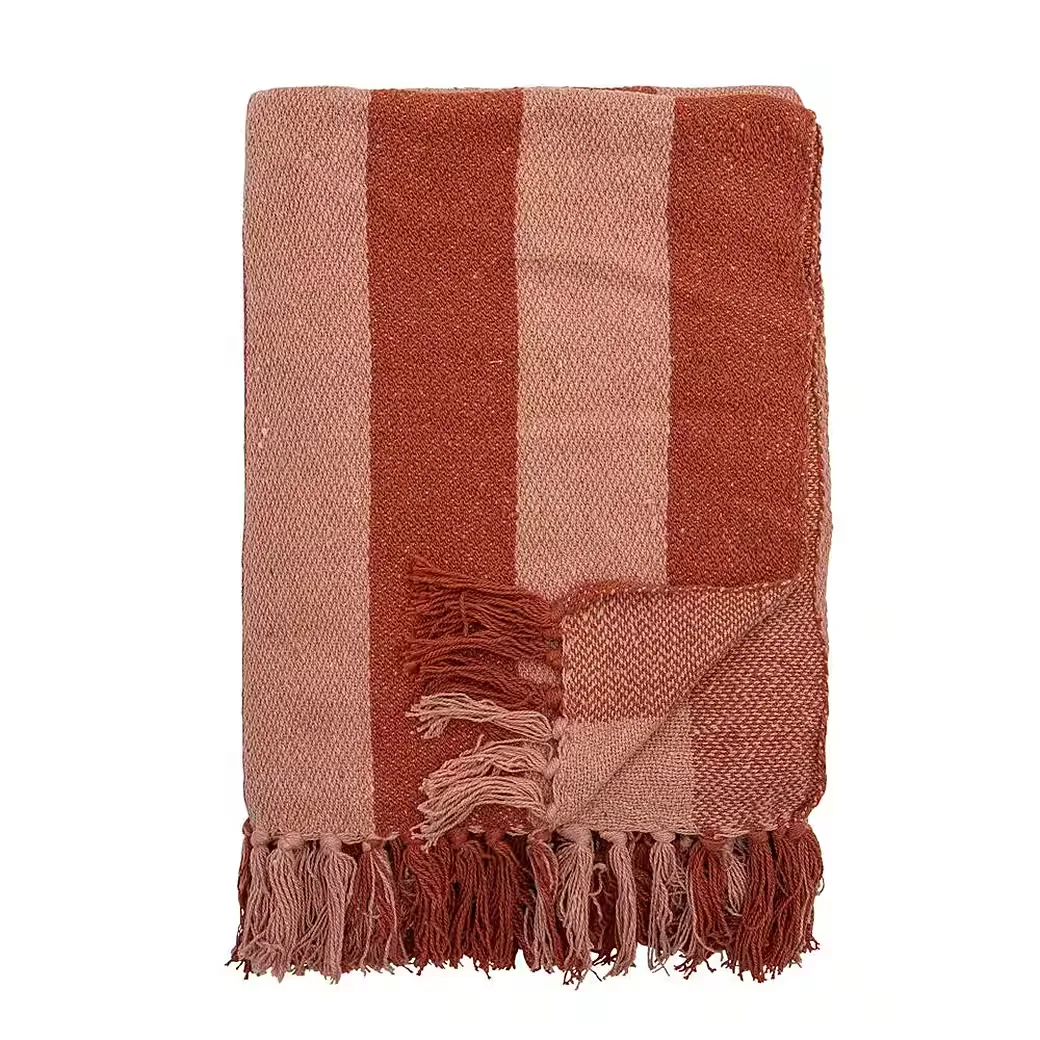 BLOOMINGVILLE Frello Wohndecke Tagesdecke recycelte Baumwolle Orange