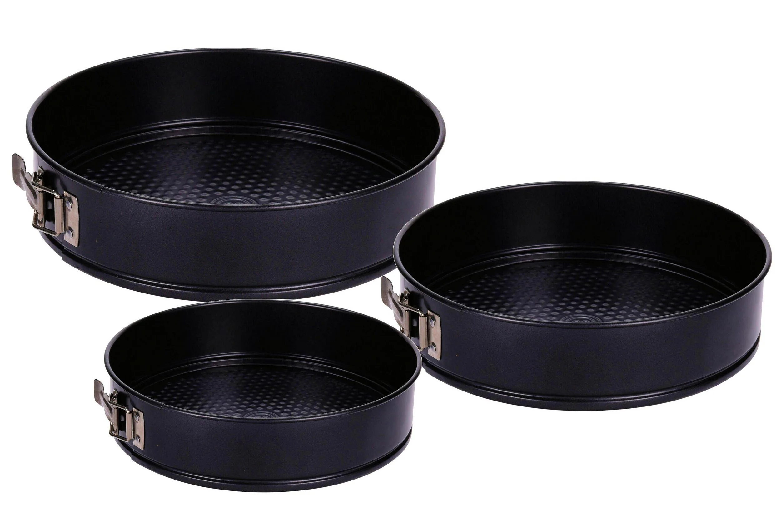 Spetebo Springform Backform 3er Set rund schwarz 28/26/24 cm