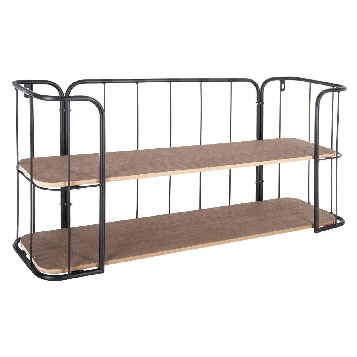 Atmosphera Wandregal aus Holz und Metall mit 2 Ebenen