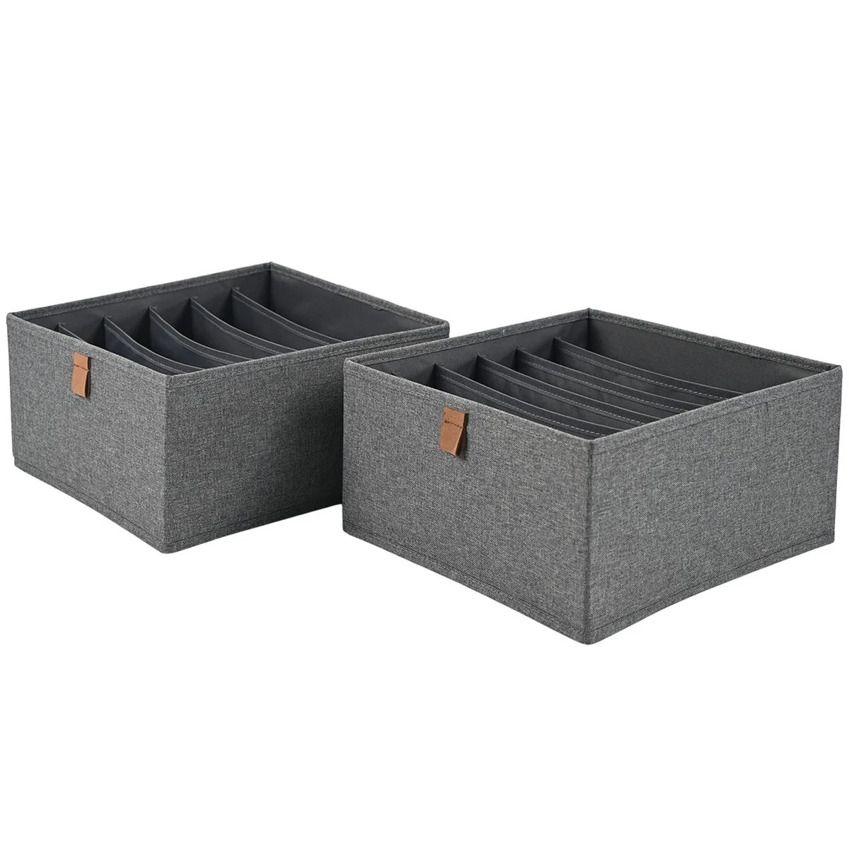 HAUSLEBEN Organizer Box 2er Set mit 6 Fächern je Box