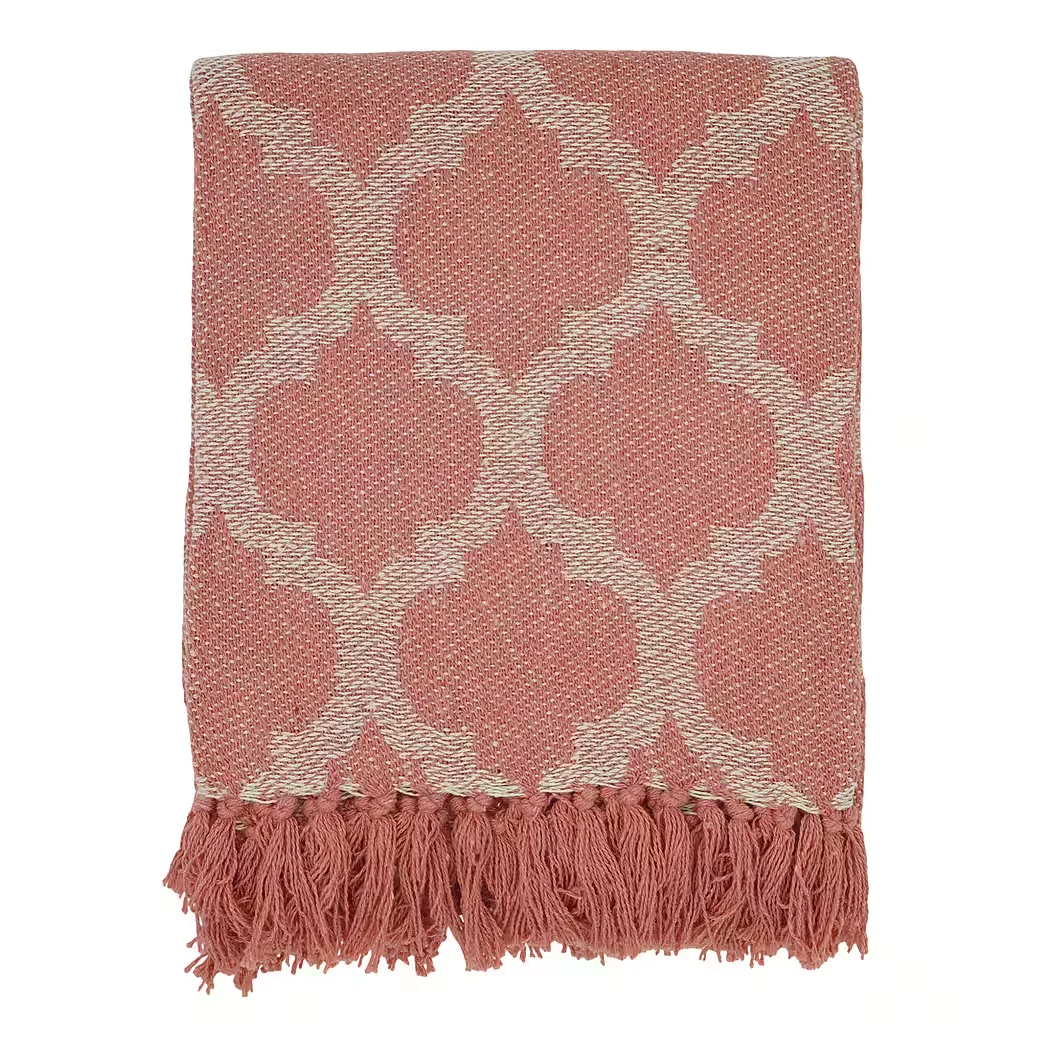 CHIC ANTIQUE Aix Plaid Himbeere Decke mit Garnüberschuss