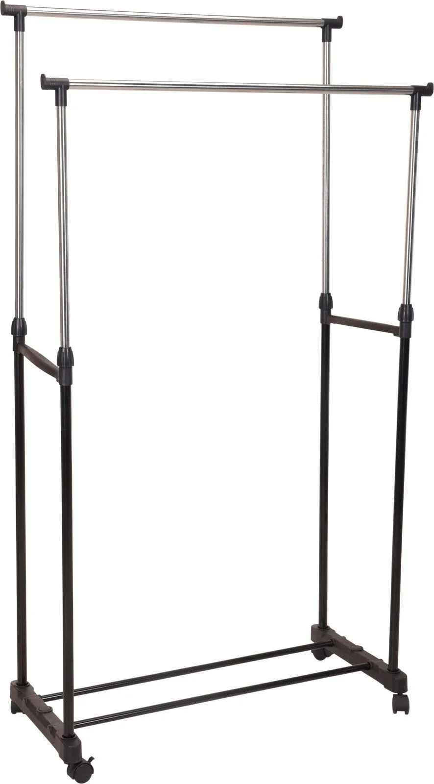 KOOPMAN Kleiderständer mit Ablage Rollen höhenverstellbar 90-160 cm
