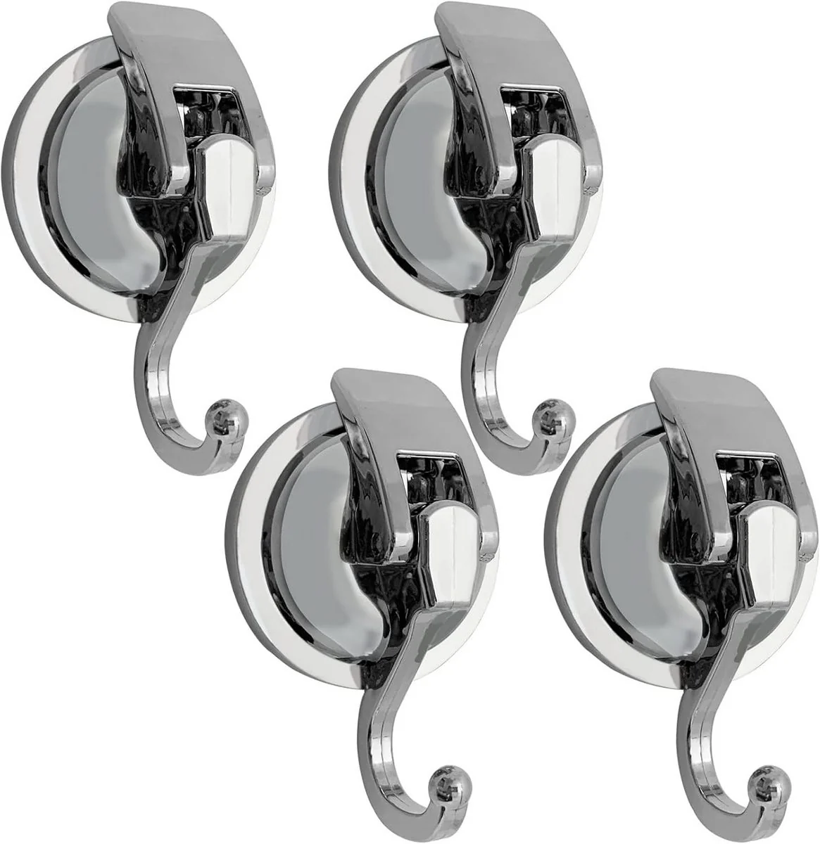 AURIVION Wandhaken mit Saugnapf 4er Set ohne Bohren extra stark