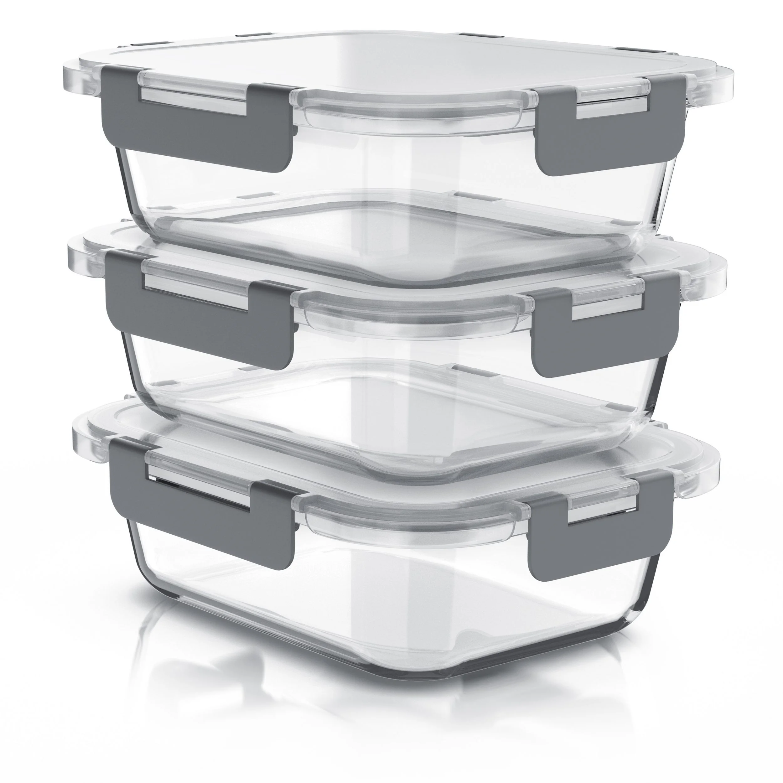 ARENDO Frischhaltedosen 3er 1040 ml luftdicht auslaufsicher Meal Prep