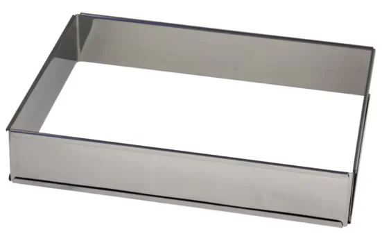 LARES Backrahmen eckig 25 cm flach für Kuchen und Torten