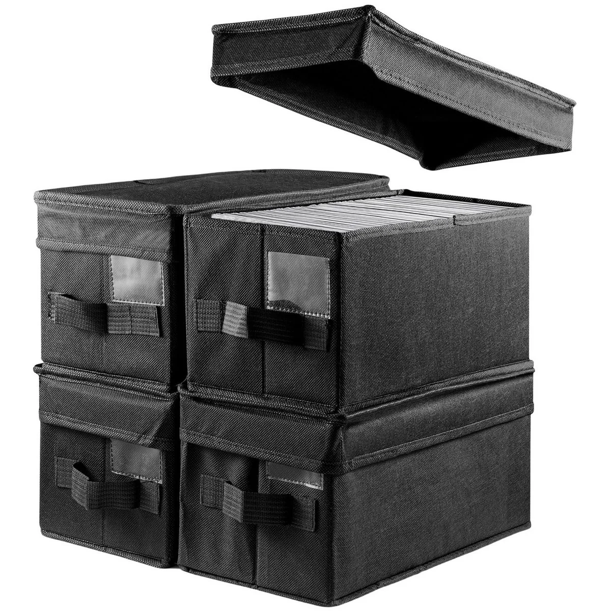 YOUYIJIA CD Aufbewahrungsbox 4er Set, 35x16x15.5 cm, Platz für 30 CDs