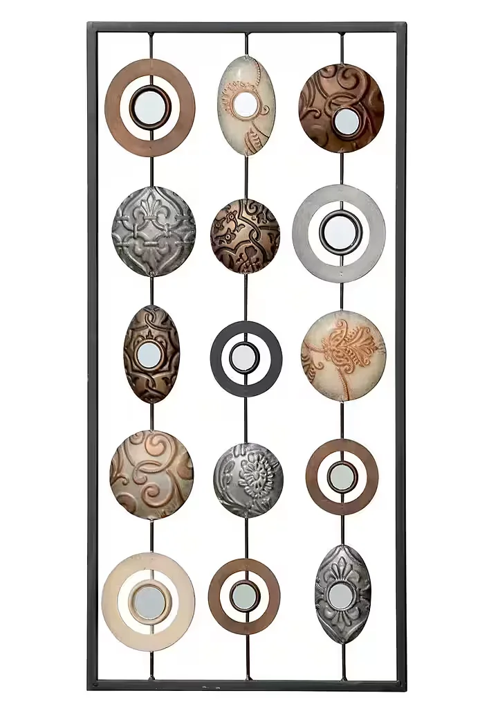 Spetebo Wanddekoobjekt Metall Wandbild mit Spiegeln 61 cm