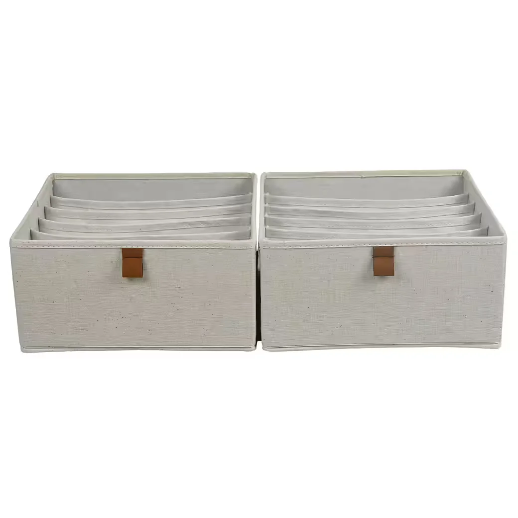 HAUSLEBEN Organizer Box 2er Set mit 6 Fächern je Box