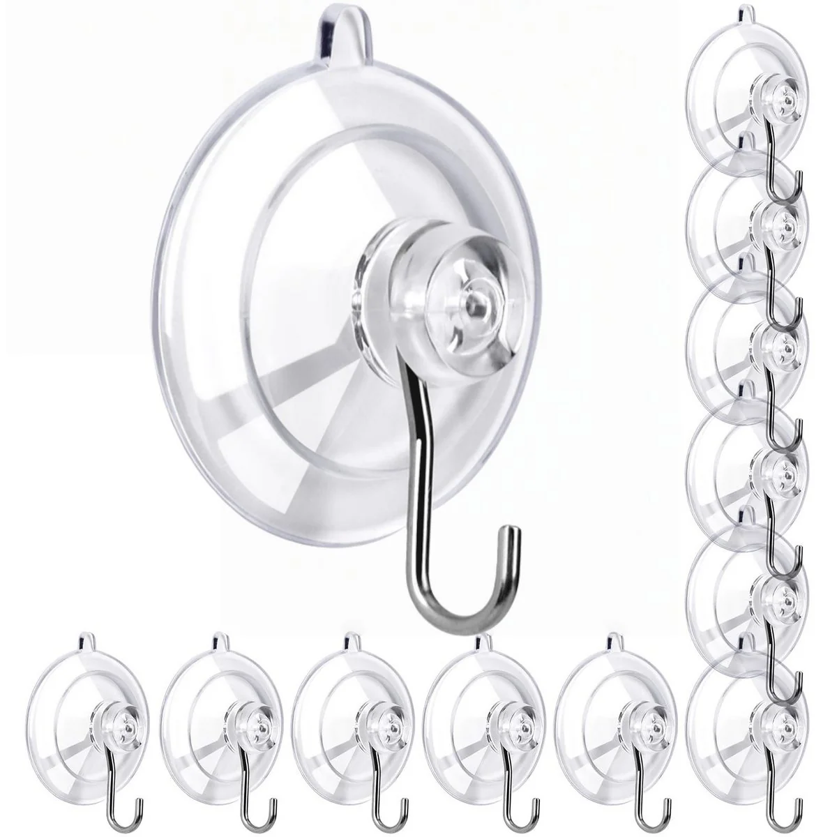 FOUORTUNATE-BEE Handtuchhaken Saugnapf Edelstahl 12er Set ohne Bohren