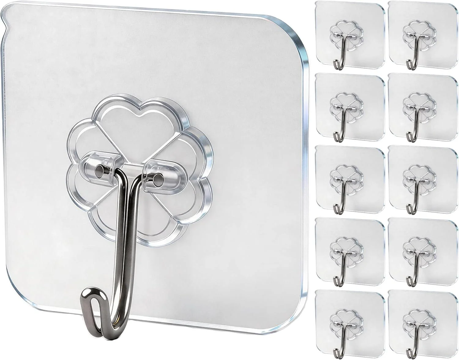 FELIXLEO Klebehaken Haken Selbstklebende Haken Transparent 15kg Schwerlast 10 St