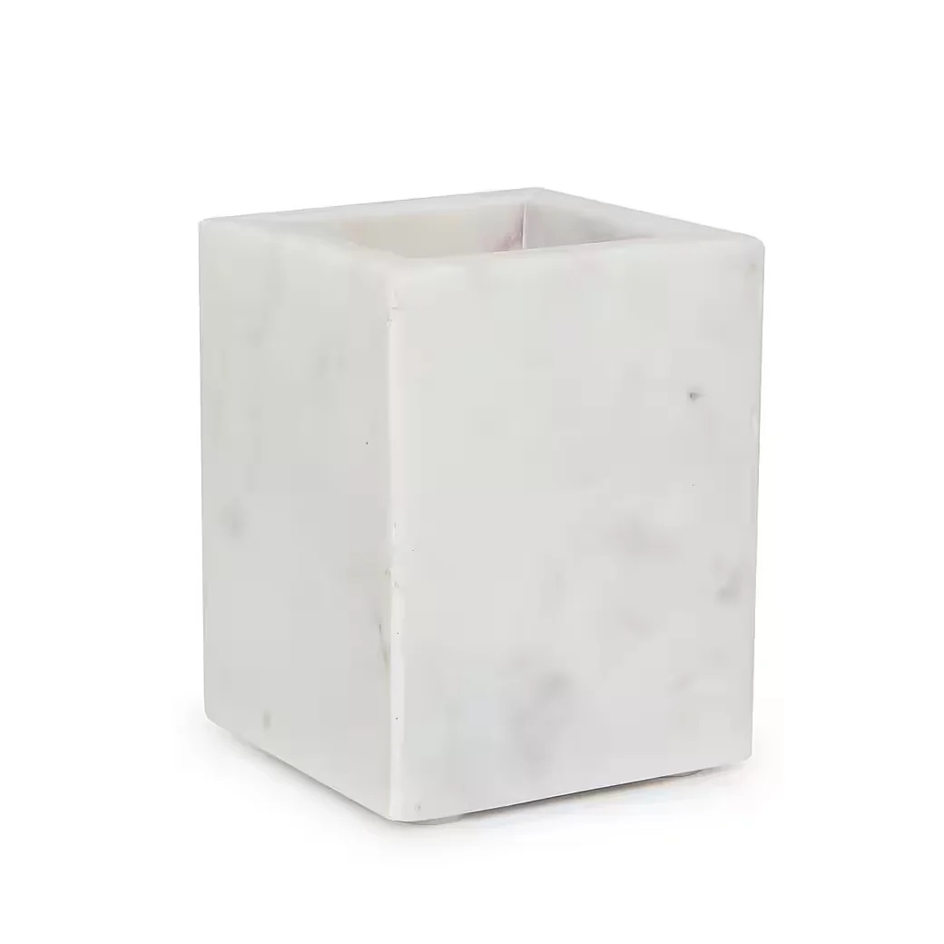 HOUSEPROUD Zahnputzbecher Cubic White Badezimmerbecher