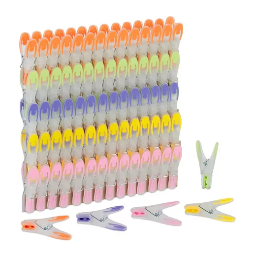 Relaxdays Wäscheklammern Soft Grip 75 Stück