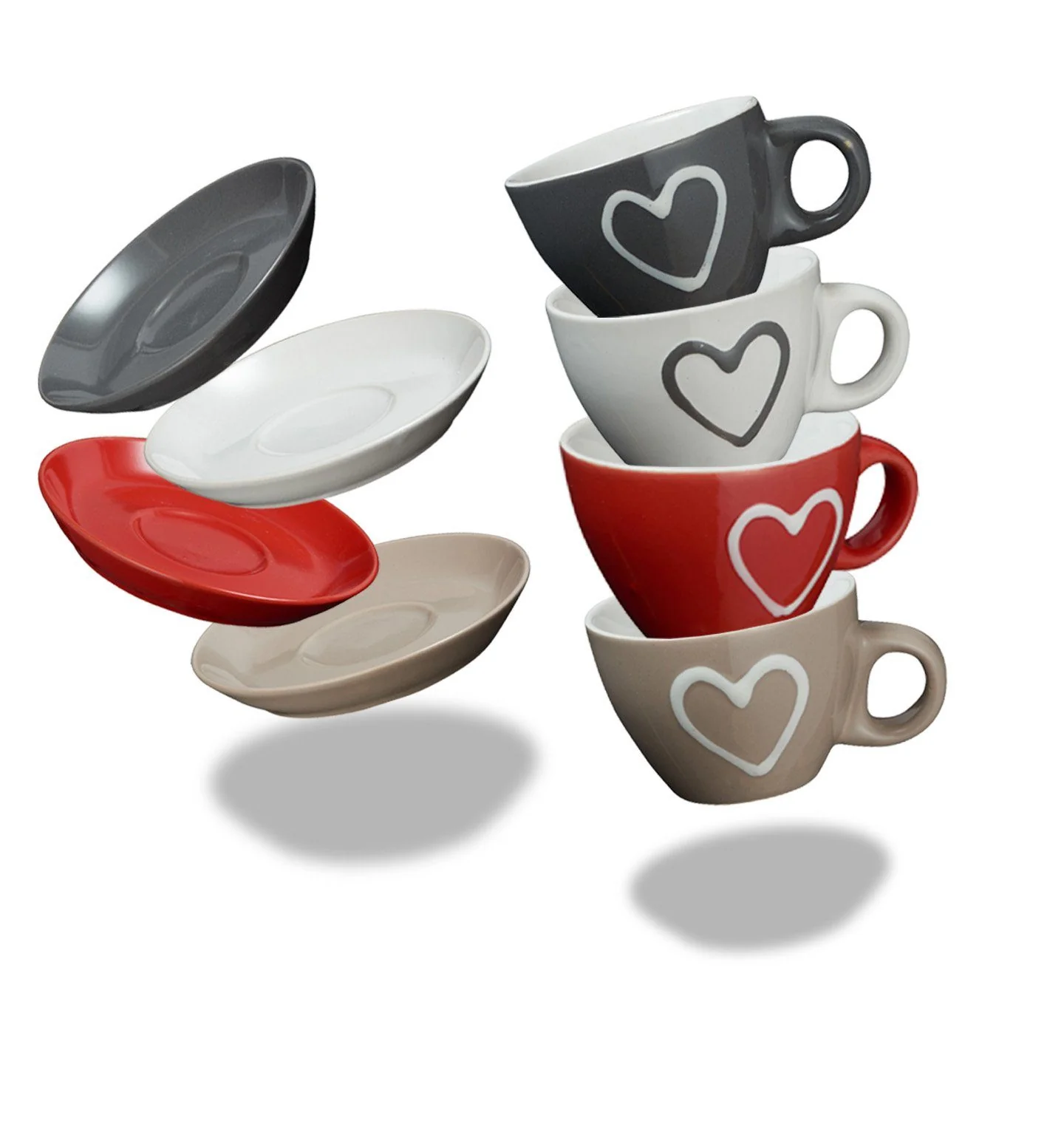 matches21 HOME & HOBBY Espressotassen Keramik 4er Set 50 ml bunt