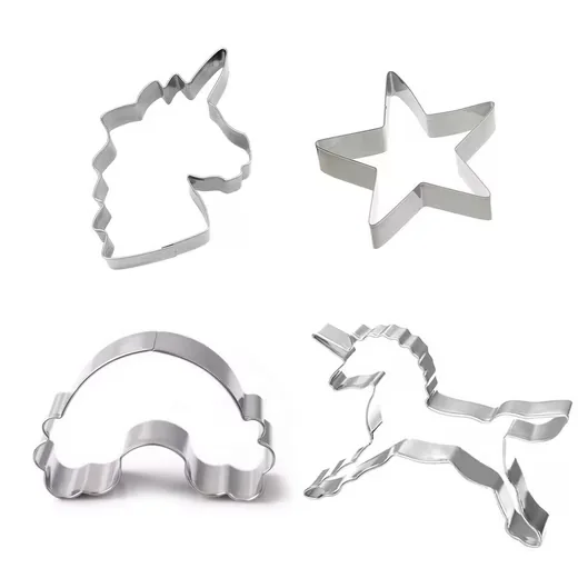 EINHORNLIEBE Ausstecher 4er Set Einhorn Stern Regenbogen Einhornkopf